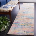 thumbnail image 2 of SAFAVIEH Sequoia Adelaide Abstract Machine Washable Runner, 2'2" x 9', Blue/Gold, 2 of 8
