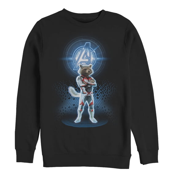 Men's Marvel Avengers: Endgame Rocket Quantum Ready Sweatshirt Black 2X Large