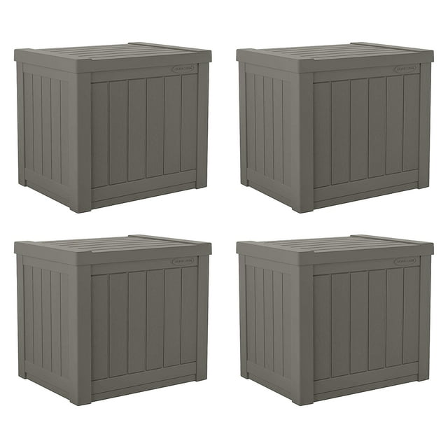 Suncast SS500ST Coffre de Terrasse Extérieur en Résine de 22 Gallons, Petit, pour Rangement de Patio (Lot de 4)