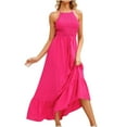thumbnail image 1 of FAIWAD Sundresses for Women Sleeveless Backless Spaghetti Strap Maxi Dress Ruched Flowy Long Dress, 1 of 7