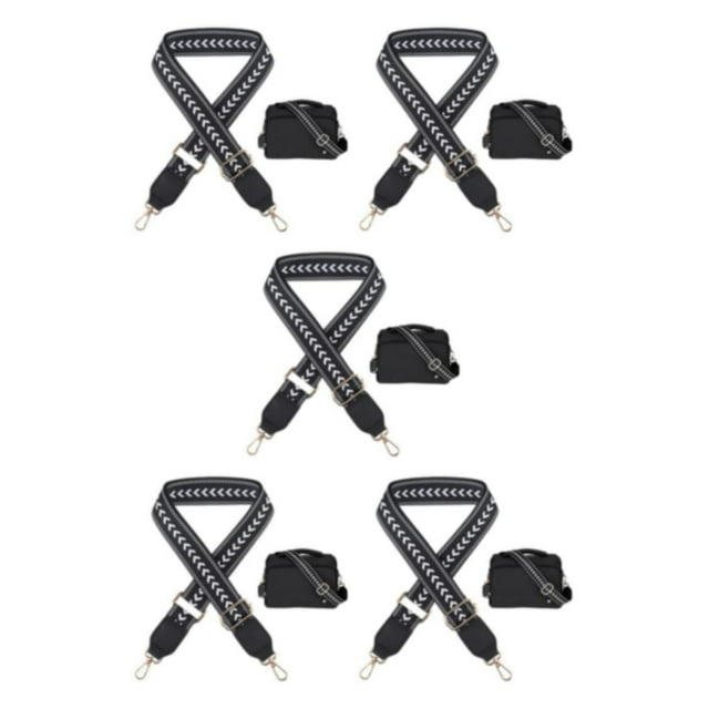 QualitChoice Sangles d'Épaule Résistantes à l'Usure Couture Fine et Sans Fil en Vrac Sangle de Sac Réglable Sac à Main Noir 5Ensemble