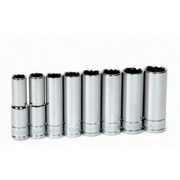 Williams 31934 8Piece 3/8Inch Drive Metric Deep 12 Point Socket Set