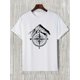 thumbnail image 1 of Camiseta informal con gráfico "Compass" ligeramente elástica para hombre, ropa masculina de verano, camisetas informales, 1 of 9