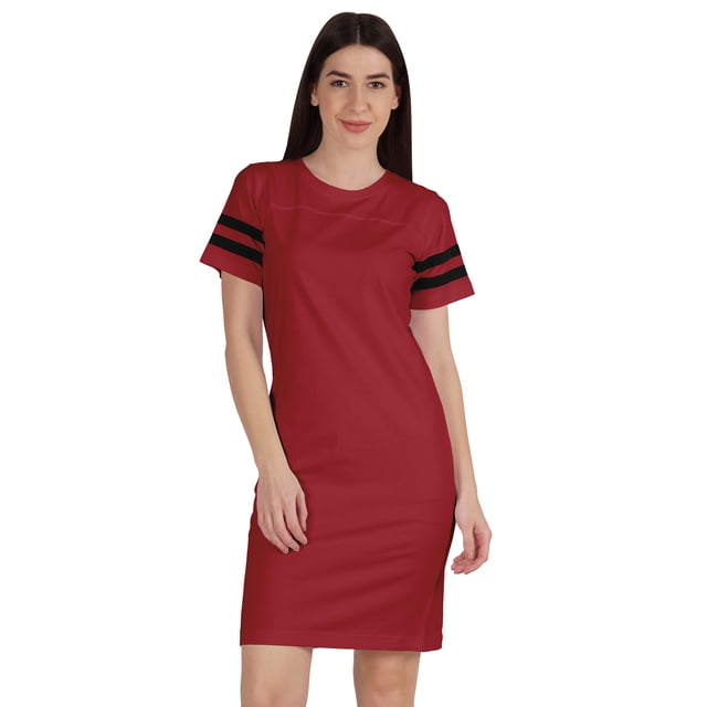 Inkmeso Robe T-Shirt Sportive à Col Rond pour Femmes à Rayures à Manches Courtes d'Été Décontractée Tee - TP-2TG