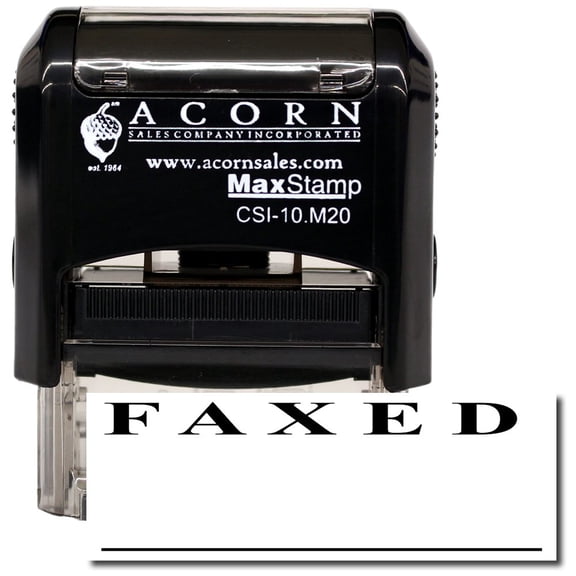 Self-Inking Faxed (Two-Line) Stamp with Purple Ink