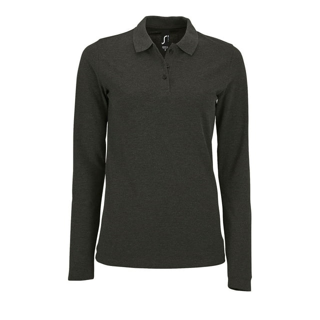 SOLS Womens Perfect Long Sleeve Pique Polo Shirt