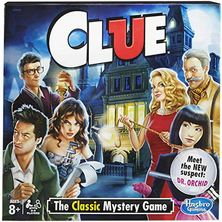 Clue Board Game - The Classic MysteryIncludes: 1 gameboard, 6 tokens, 6 miniature weapons, 30 Cards (6 character cards, 6 weapon cards, 9 room cards.., By Hasbro