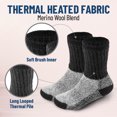 thumbnail image 5 of 2 Pairs Kids Thermal Socks for Cold Weather Skiing Snow Etc Insulated Heat-Trapping Warm Winter Socks Girls Boys Heated Boot Crew Socks Moisture Wicking, 5 of 8