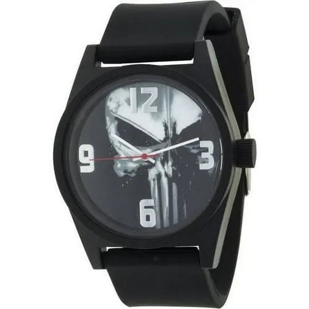 The Punisher Marvel Men's Analog Watch, Black Band - PUNAQ16005-1