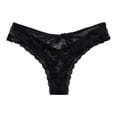 thumbnail image 1 of Gibobby Calzones de encaje para mujer Sexy encaje cintura bragas algodón mujer ropa interior Tanga(Negro,M), 1 of 5