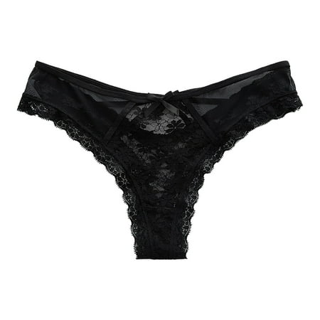 

AOMPMSDX Womens Underwear Lace Low Waist Ladies Panties Pure Cotton Crotch Sweet Thong Underpants