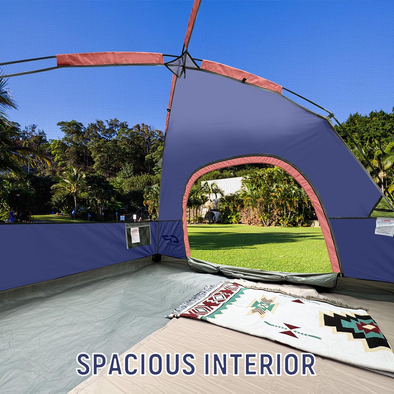 Tents for Camping 4 Person Tent Waterproof Windproof Double Layer Camping Tent, Easy Setup Dome Tent with Large Mesh Windows & Wider Door for Outdoor Camping & Hiking