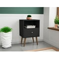 thumbnail image 2 of Manhattan Comfort Liberty Mid Century - Modern Nightstand 1.0 with 1 Cubby Space and 1 Drawer in Black, 2 of 9