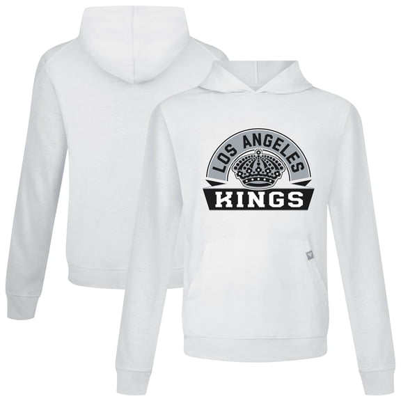 Men's Levelwear White Los Angeles Kings Relay Banner Arch Pullover Hoodie