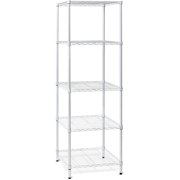 5-Tier White Shelving Unit (250 lbs Capacity)