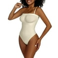thumbnail image 2 of Viluyesy Womens Thong Bodysuit, Tummy Control Seamless High Waisted Tight Fit Sculpting Shapewear White XL, 2 of 7