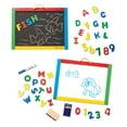 thumbnail image 5 of Melissa & Doug Magnetic Chalkboard and Dry-Erase Board With 36 Magnets (Numbers and Uppercase Letters), Chalk, Eraser, and Dry-Erase Pen, 5 of 10
