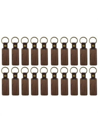 10 Packs Blank Leather Keychains -Engraving Ready Full Grain Leather  Keychains-Summer Camps, Promotions Ideas 