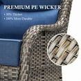 thumbnail image 3 of Opohoro 6 Pieces Outdoor Conversation Set with 43" Rectangular Fire Pit Table, Gray Rattan Sofa Set with Swivel Rocker Chairs and Ottomans, Blue for Patio Backyard Deck, 3 of 15