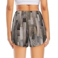 thumbnail image 4 of Haiem Wooden Texture Women's 2 in 1 Running Shorts - Lightweight Athletic Workout Gym Yoga Breathable Sports Shorts Liner with Phone Pockets-Large, 4 of 9