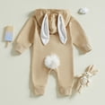 thumbnail image 4 of Coerni New Born Baby Easter Bunny Outfits Jumpsuits Boys Girls Cute Ear Hooded Onesie Zip Up Easter Rabbit Shaped Bodysuit, 4 of 4