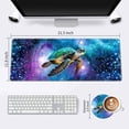 thumbnail image 3 of Extended Large Gaming Mouse Pad with Stitched Edges, XXL Mouse Pad Large (31.5x11.8 Inch) w/ Brilliant Design, Desk Mat Keyboard Pad with Anti Slip Base, Multifunctional Desk Pad - Galaxy Turtle, 3 of 6