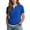 Blue, variant on VJGBEGW Women's Fashion Fake Two-Piece Henley Neck Short Sleeve T-Shirt Casual Loose Fit Basic Tee Top Breathable Cotton Blend Shirt Black L