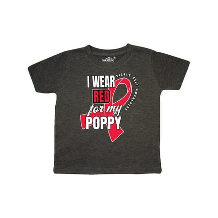 

Inktastic Sickle Cell Awareness I Wear Red For My Poppy Gift Toddler Boy or Toddler Girl T-Shirt