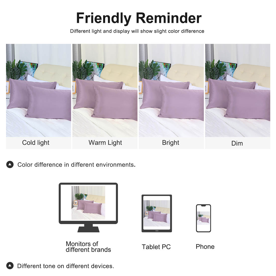 Unique Bargains 6 Pack Satin Pillowcase with Zipper, Standard, Mauve