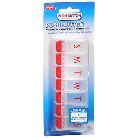 Ezy Dose 7 Day Pill - Ezy Dose Push Button 7-Day Medium Pill Reminder #67577 - 1 Each