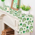 thumbnail image 4 of St. Patricks Day Table Runner Shamrock Rainbow Seasonal Kitchen Dining Table Indoor Outdoor Party Decorations 13x72 Inch, 4 of 5