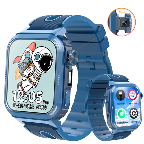 Coucur Kids Game Smart Watch for Kids with 14 Puzzle Games HD Touch Screen Music Player Pedometer Alarm Clock Calculator Flashlight 12/24hr Kid Watch Gift for 4-12 Year Old Boys Toys for Kid