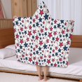 thumbnail image 5 of Red White Blue Baseballs and Stars Pattern Hooded Bath Towel，50"x30" for Ages 3 To 12 Kids, Quick Dry Lightweight Soft Microfiber Hood Beach Towel Cover Up for Kids, 5 of 7
