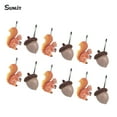 thumbnail image 3 of Sunlit Fall Autumn Decorative Shower Curtain Hooks, Squirrel Acorn Shower Curtain Rings, Resin, Orange Brown Cute Bathroom Curtain Hangers Decoration, Set of 12, 3 of 5