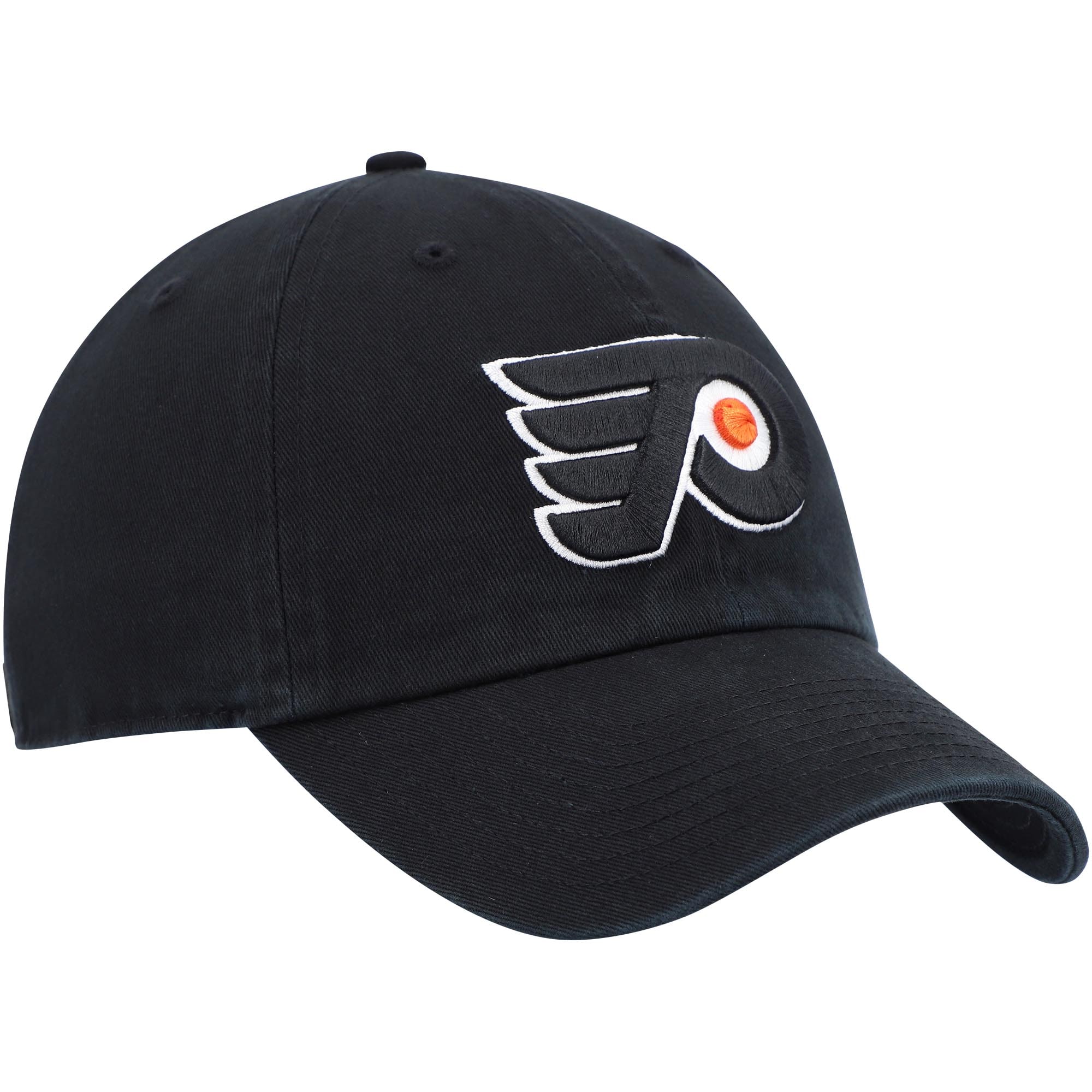 Men's '47 Black Philadelphia Flyers Team Logo Clean Up Adjustable Hat