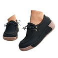 thumbnail image 5 of YLYL Women's Moccasins Shoes Lace up Wedge Heel No Slip Fashion Casual Work Office Business Loafers, 5 of 9