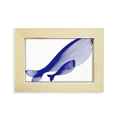 thumbnail image 1 of La ballena azul enorme océano Escritorio de madera Arte Pintura 5x7 pulgadas marco de foto foto, 1 of 4