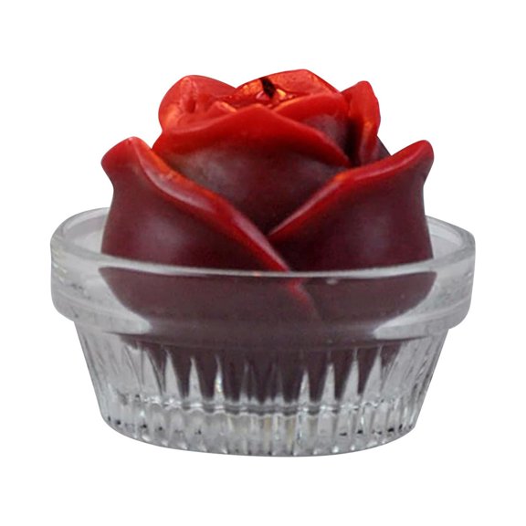 Soy Wax Rose Shaped Candle Long Lasting Odorless Tabletop Decor for Valentine Day Couple Atmosphere