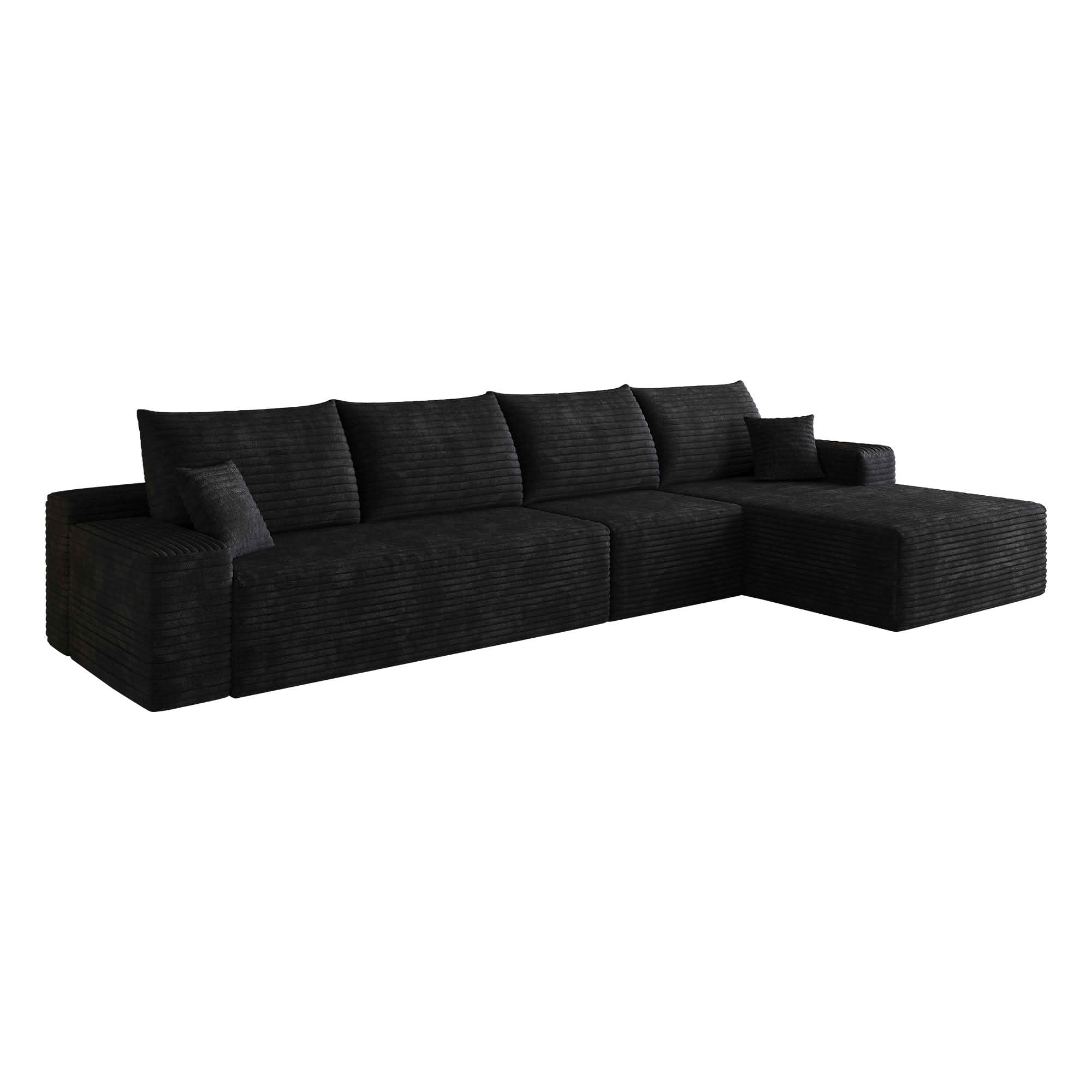 MAYEERTY 135 Inch L‑Shape Cloud Sectional Couch with Chaise, Modern Modular Deep‑Seat Sofa, Plush Corduroy Upholstered Couch, No Assembly Required for Living Room Bedroom Apartment