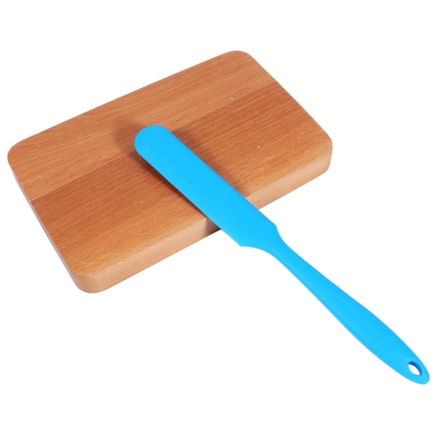 Silicone Spatula, Samfox Cake Cream Scraper Silicone Butter Spatula Mixing Dough Scraper Spoon Brush Kitchen Baking Tool (Blue)