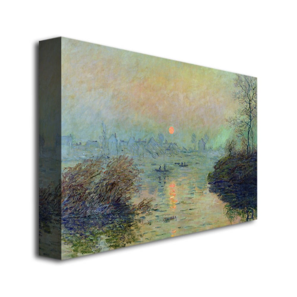 Trademark Fine Art "Sun Setting Over The Seine" Canvas Wall Art by Claude Monet