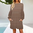 thumbnail image 1 of Qiopertar Vente de Liquidation Robe Mi-Mollet à Manches Courtes Col Rond Imprimé Mode pour Femmes Offres de la Semaine Moins de 5$, 1 of 5