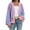 Pink, variant on Long Sleeved Fall V-neck Colorful Striped Print Casual Knit Cardigan Coat