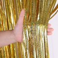 thumbnail image 5 of Cortinas de fondo para fiestas de 2 metros con purpurina dorada y flecos de papel de aluminio, decoración para cumpleaños, bodas, aniversarios de adultos, 5 of 5