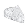 thumbnail image 1 of 10kt White Gold Womens Round Diamond Cluster Ring 1/2 Cttw, 1 of 2