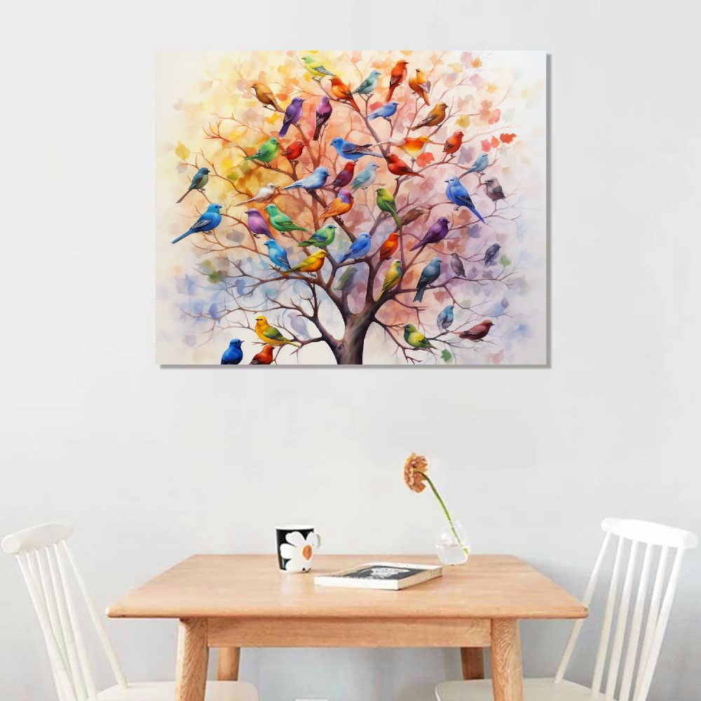 COMIO  Abstract Tree Wall Art Colorful Tree Canvas Wall Art the Pictures Print On Canvas Landscape Modern Artwork Wall Decoration for Home Living Room