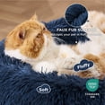 thumbnail image 2 of Cama calmante para mascotas para gatos de interior, tamaño pequeño, azul marino, 15 libras, 2 of 6
