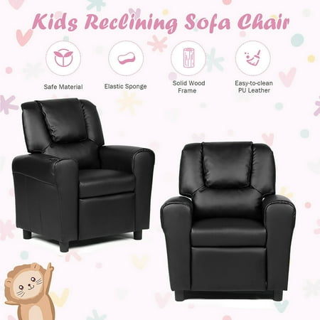 Pu Leather Kids Sofa Seat Chair, Toddler Leather Recliner Costco