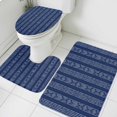thumbnail image 3 of Navy Blue Striped Bath Mat 3 Piece Bathroom Rug Set, Modern Abstract Art Geometric Stripes Non Slip Bath Rug Contour Mat and Toilet Lid Cover, Absorbent Shower Mats Soft Bath Rugs and Mats Sets, 3 of 8