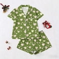 thumbnail image 4 of Tnhcen Women's Pajama Set Button Front Turn - down Collar Heart Print Short Sleeve Short Pants Modal - like Fabric S - 2XL Valentine's Day Sleepwear, 4 of 5